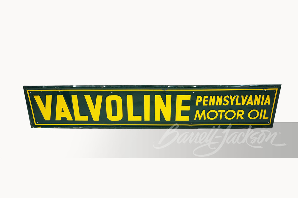 1951 VALVOLINE PENNSYLVANIA MOTOR OIL EMBOSSED TIN SIGN