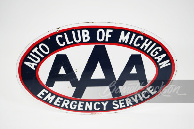 CIRCA 1950S-60S AAA OF MICHIGAN PORCELAIN SIGN - 2