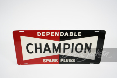 LATE 1950S CHAMPION DEPENDABLE SPARK PLUGS TIN SIGN