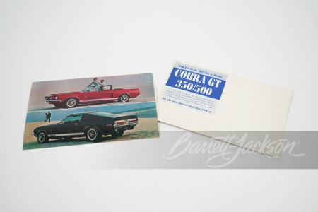 PAIR OF 1968 FORD SHELBY DEALER GT500 AND GT350 POSTCARDS