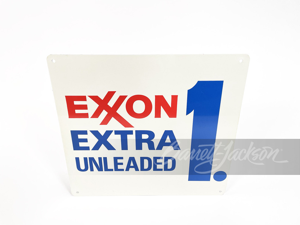 EXXON 1 EXTRA UNLEADED GASOLINE TIN SIGN