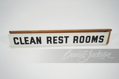 1940S-50S CHAMPION SPARK PLUGS "CLEAN REST ROOMS" TIN SIGN