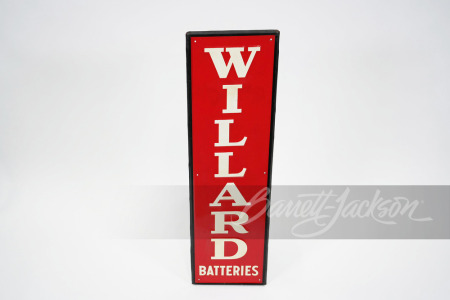 1940 WILLARD BATTERIES EMBOSSED TIN SIGN