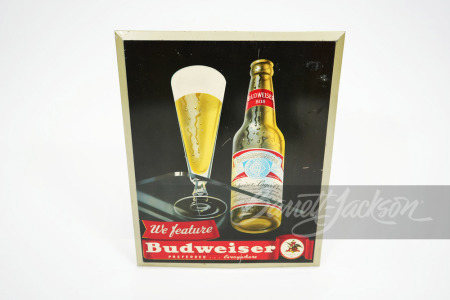 1940S BUDWEISER BEER TIN LITHO SIGN