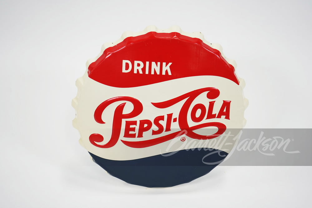 1956 PEPSI-COLA THREE-DIMENSIONAL TIN SIGN