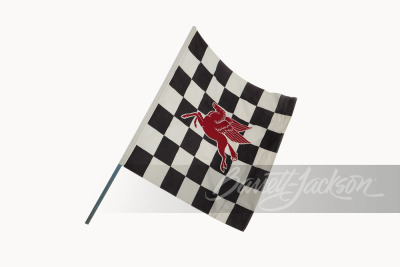 CIRCA 1950S MOBIL OIL RACEWAY CHECKERED FLAG