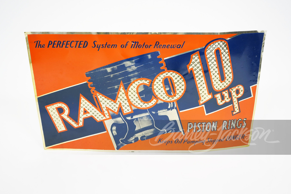 1930S RAMCO 10 UP PISTON RINGS TIN SIGN