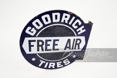 1930S GOODRICH TIRES "FREE AIR" PORCELAIN FLANGE SIGN - 2