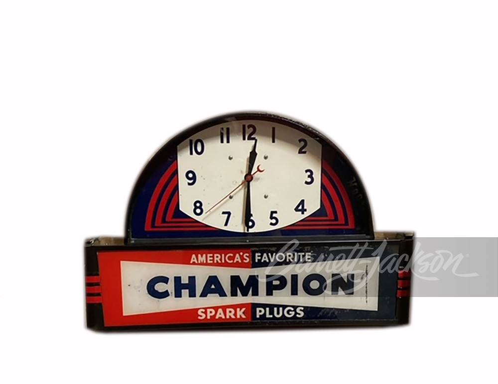 1930S CHAMPION SPARK PLUGS LIGHT-UP CLOCK