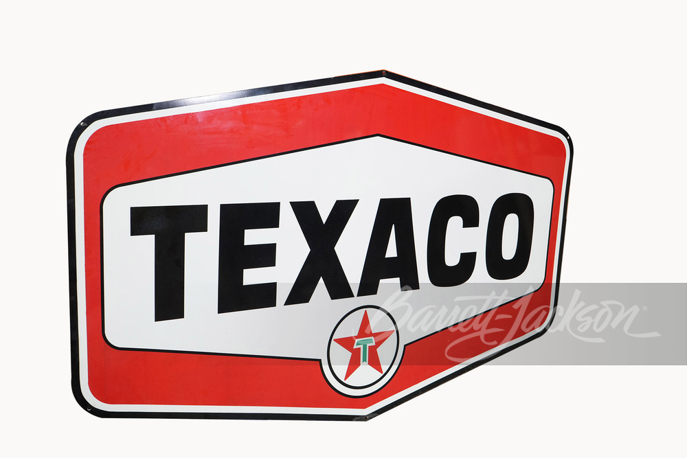 LARGE LATE 1950S-EARLY '60S TEXACO OIL PORCELAIN SIGN