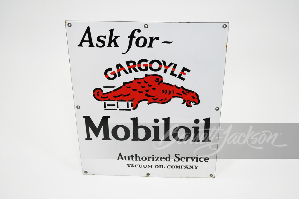 1920S-30S GARGOYLE MOBILOIL PORCELAIN SIGN