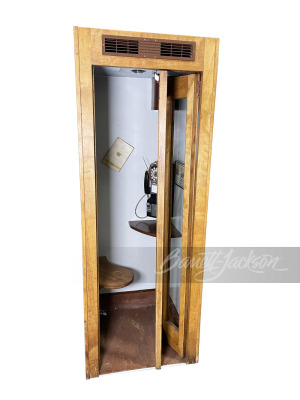 CIRCA 1940S WOODEN TELEPHONE BOOTH