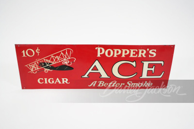 1920S ACE POPPER'S CIGAR EMBOSSED TIN SIGN