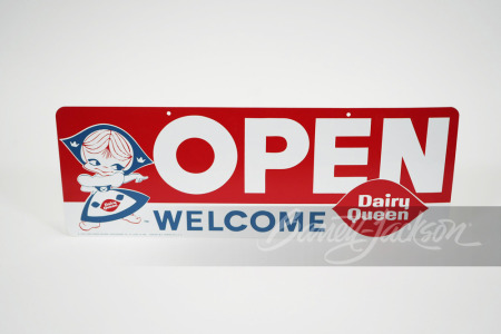 1962 DAIRY QUEEN "OPEN - WELCOME" TIN SIGN