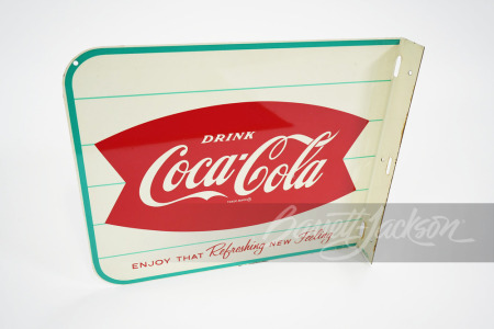 LATE 1950S-EARLY '60S COCA-COLA TIN FLANGE SIGN