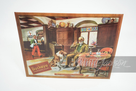 1930S BUCKEYE BEER TIN LITHO SIGN