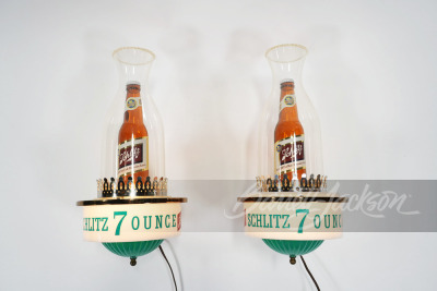 LOT OF TWO 1960S SCHLITZ BEER LIGHT-UP SCONCES