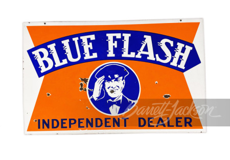 1930S BLUE FLASH OIL COMPANY PORCELAIN SIGN