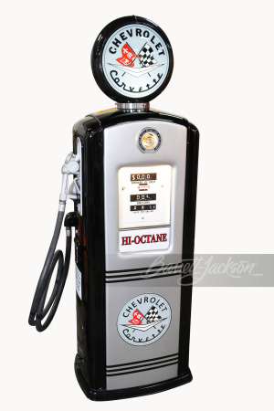 1956 BENNETT MODEL #966 GAS PUMP IN CORVETTE REGALIA