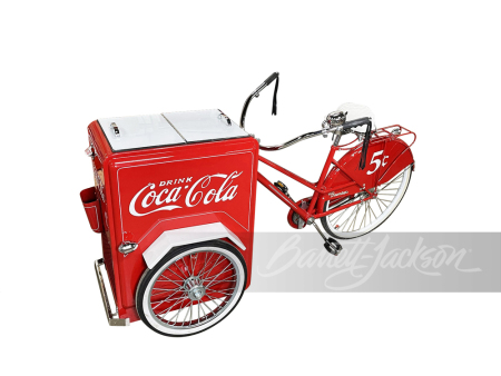 FABULOUS 1940S-50S CUSTOM CRAFTED COCA-COLA VENDORS BICYCLE WITH COCA-COLA COOLER.