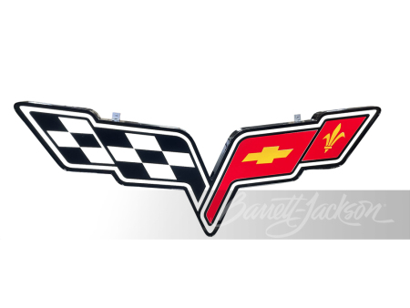 CORVETTE CHECKERED FLAG LOGO LIGHT-UP SIGN