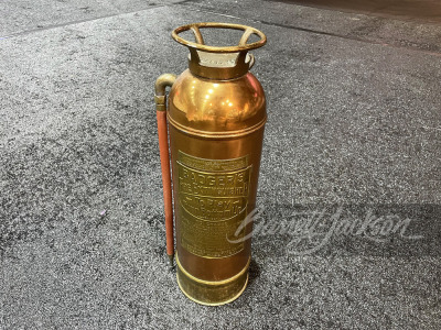 ADDENDUM ITEM - CIRCA 1920S-30S BADGER BRAND COPPER AND BRASS FILLING STATION FIRE EXTINGUISHER.