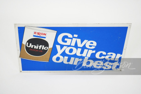 1960S EXXON OIL "GIVE YOUR CAR OUR BEST" TIN SIGN