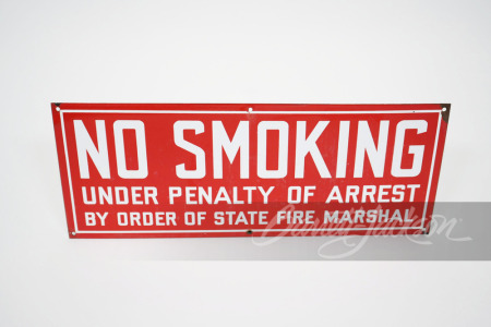 1940S "NO SMOKING" PORCELAIN SIGN