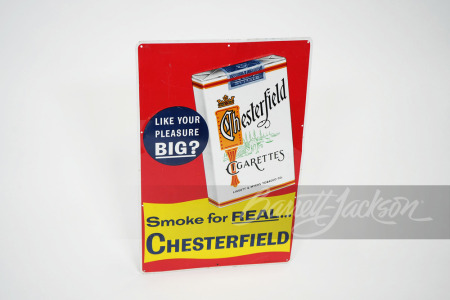 1950S CHESTERFIELD CIGARETTES EMBOSSED TIN SIGN