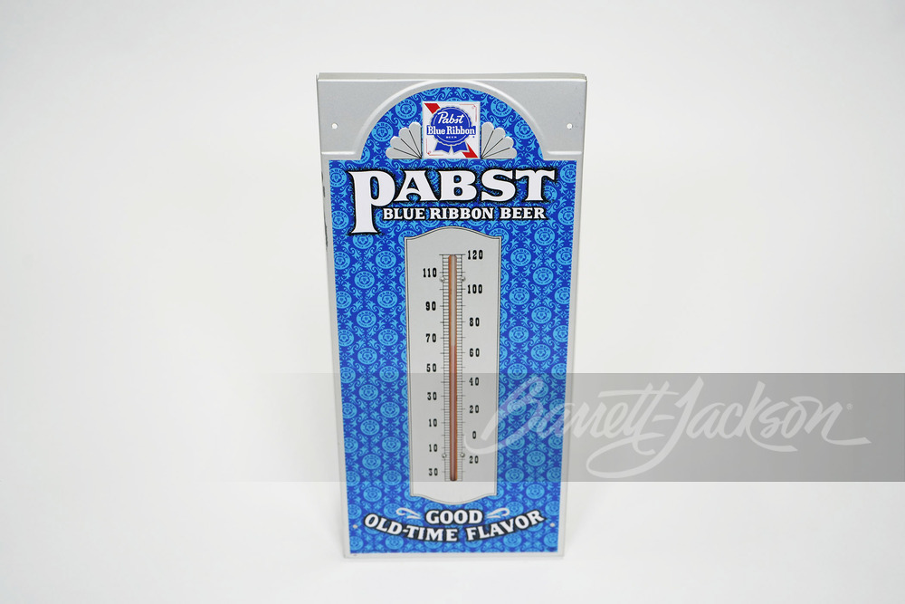 LATE 1960S-EARLY '70S PABST BLUE RIBBON BEER TIN THERMOMETER