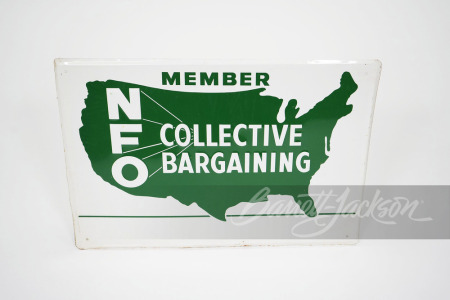 1950S NATIONAL FARMERS ORGANIZATION (NFO) TIN SIGN