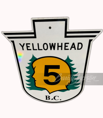 BRITISH COLUMBIA YELLOWHEAD HIGHWAY #5 METAL ROAD SIGN