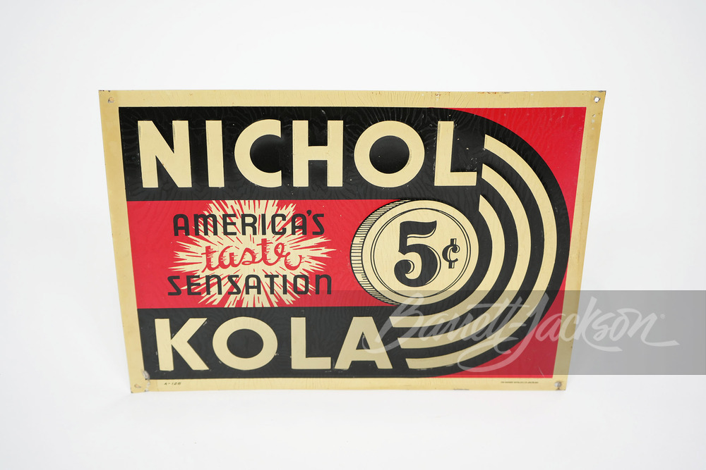 1930S NICHOL KOLA EMBOSSED TIN SIGN