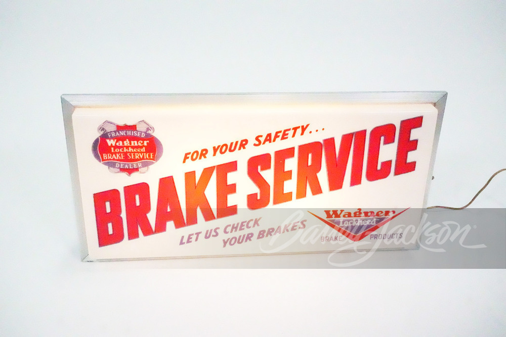 CIRCA 1960S WAGNER BRAKE SERVICE LIGHT-UP SIGN