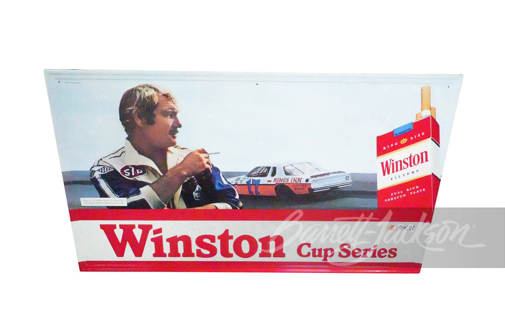 1981 NOS NASCAR WINSTON CUP SERIES WINSTON CIGARETTES TIN SIGN.