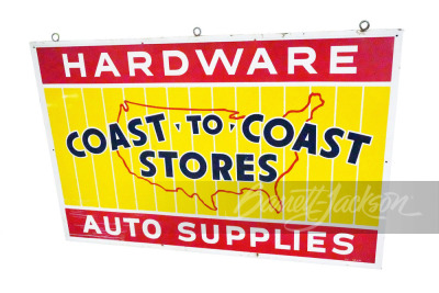 LARGE 1959 COCA-TO-COAST HARDWARE - AUTO SUPPLIES TIN SIGN