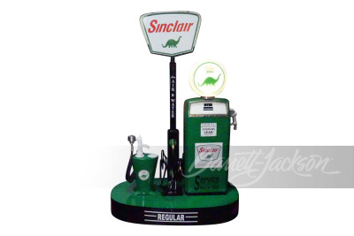 VINTAGE SINCLAIR GAS BOY GAS PUMP ON CUSTOM FUEL ISLAND