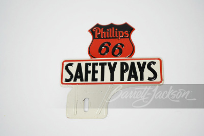 1930S PHILLIPS 66 EMBOSSED LICENSE PLATE ATTACHMENT SIGN