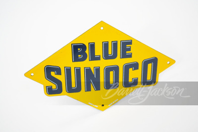 CIRCA 1940S BLUE SUNOCO PORCELAIN PUMP PLATE SIGN