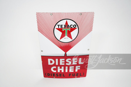 1957 TEXACO DIESEL CHIEF PORCELAIN SIGN