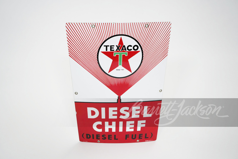 1957 TEXACO DIESEL CHIEF PORCELAIN SIGN