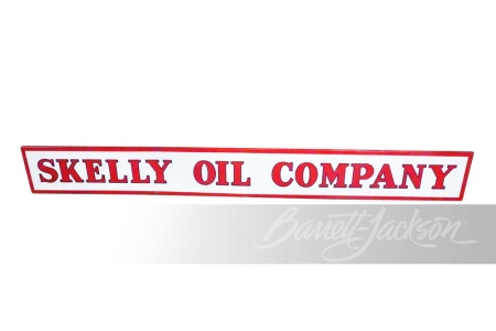 LARGE CIRCA 1930S-40S SKELLY OIL COMPANY EMBOSSED PORCELAIN SIGN