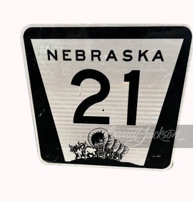 VINTAGE NEBRASKA HIGHWAY 21 METAL ROAD SIGN