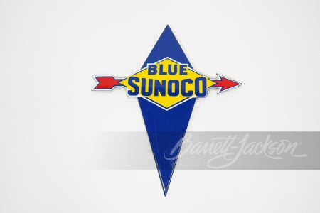 1940S-50S BLUE SUNOCO PORCELAIN PUMP PLATE SIGN