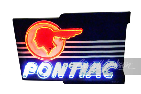 1940S PONTIAC AUTOMOBILES NEON PORCELAIN SIGN