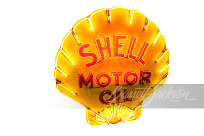 LARGE 1930 SHELL OIL PORCELAIN WITH NEON SIGN