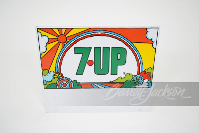 LATE 1960S 7UP SODA TIN RACK SIGN