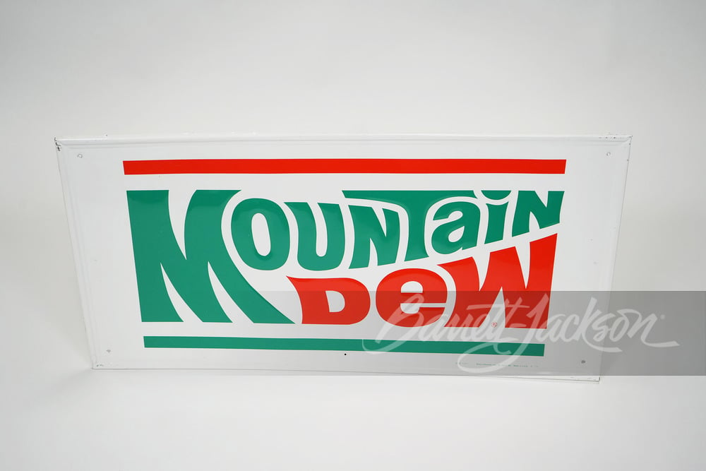 1970S MOUNTAIN DEW SODA TIN SIGN