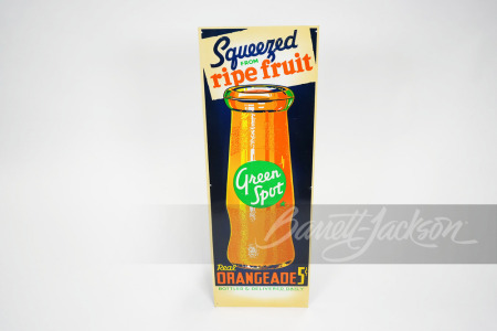 1930S GREEN SPOT ORANGEADE SODA TIN SIGN