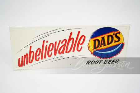 EARLY 1960S DAD'S ROOT BEER EMBOSSED TIN SIGN